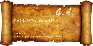 Gellén Arzén névjegykártya